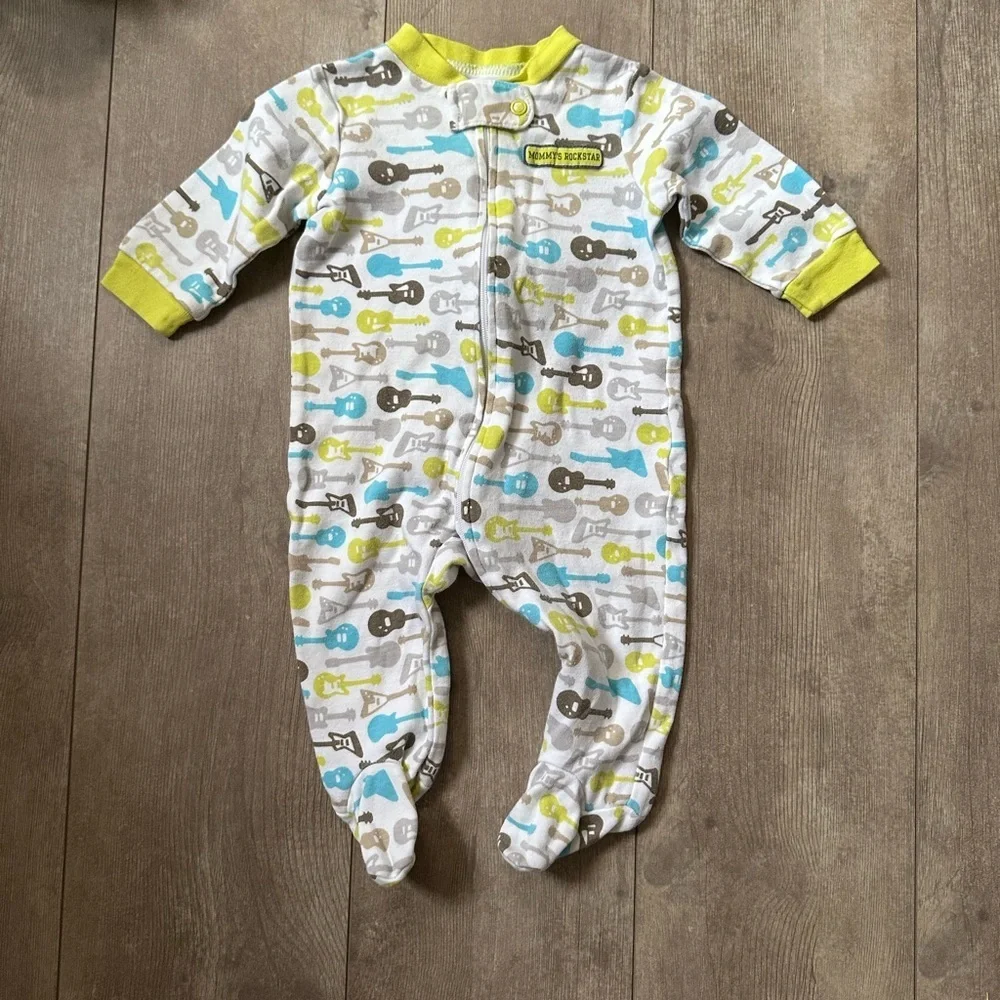 Y2K Carter’s Guitar One-Piece Mommy's Rockstar Baby Boy's Footies Size 3 Months